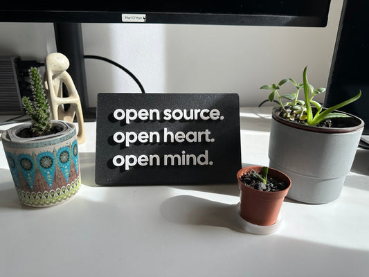 Plaque: Open source. Open heart. Open mind.